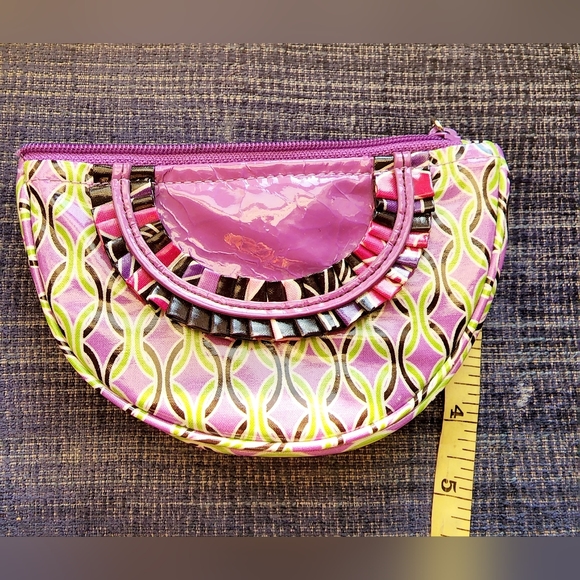 Vera Bradley retired green purple half moon, watermelon slice makeup pouch bag - Picture 9 of 9